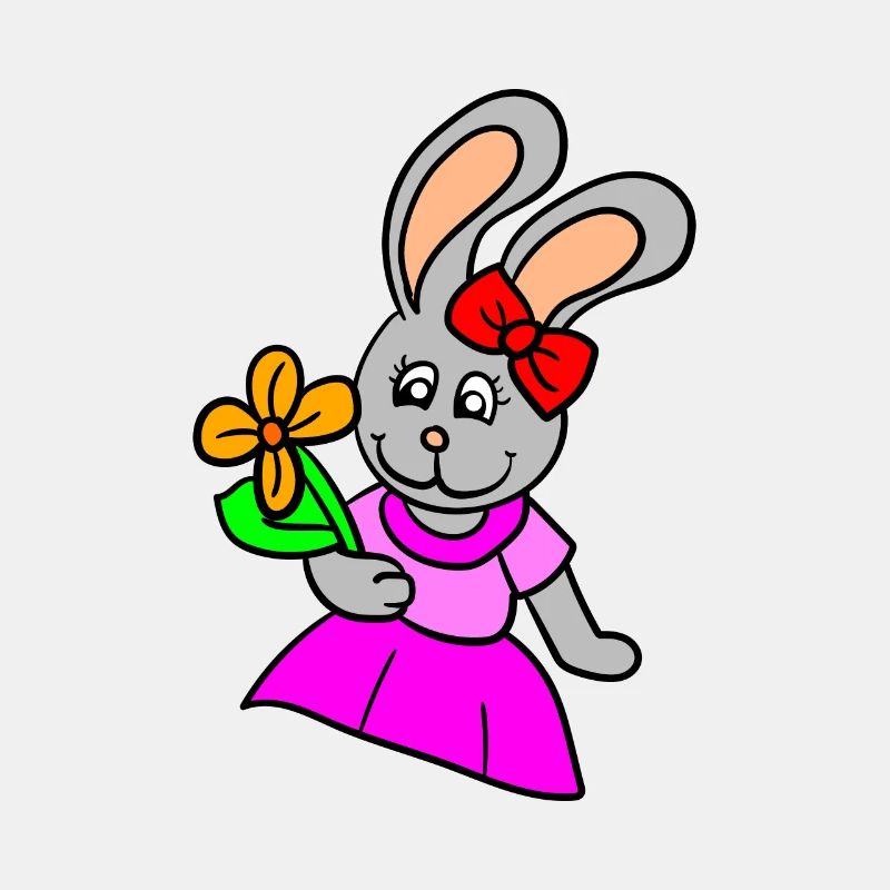 Hasenmädchen mit Kleid