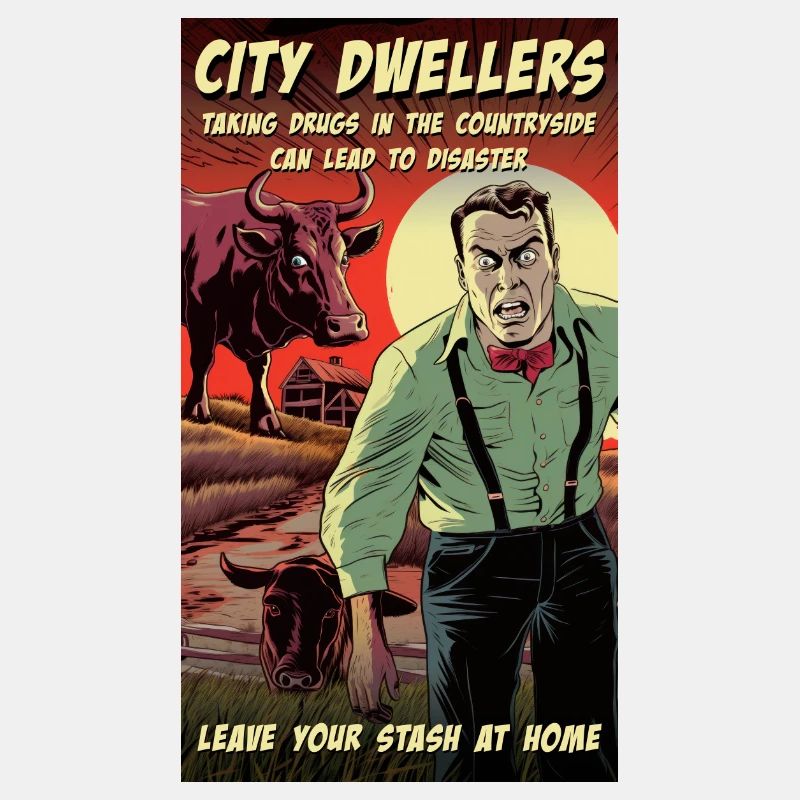 Anti-Drogen-Retro-Witzposter
