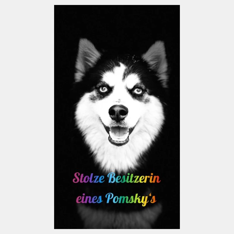Stolze Besitzerin eines Pomsky`s