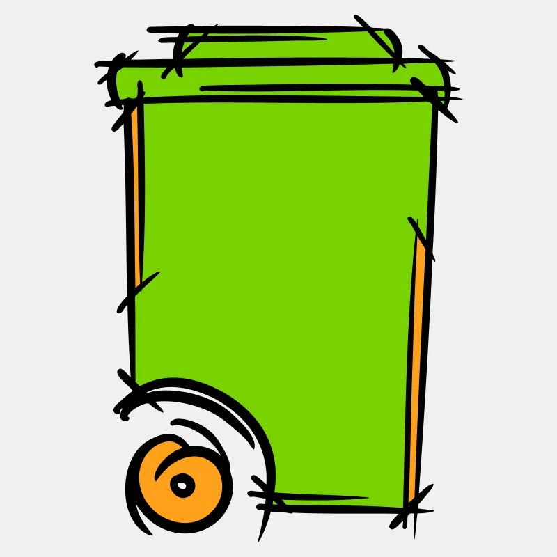 Mülltonne Illustration. Müllmann. Abfallwirtschaft