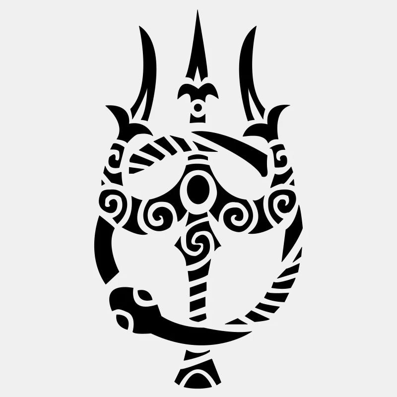 Trident de Poséidon avec ouroboros