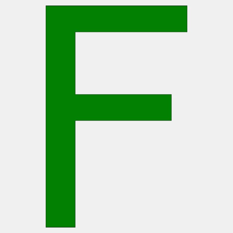 F alphabet lettre verte