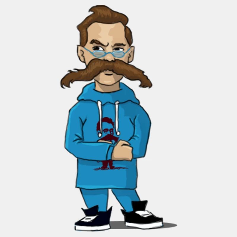 Nietzsche mit blauer Jacke
