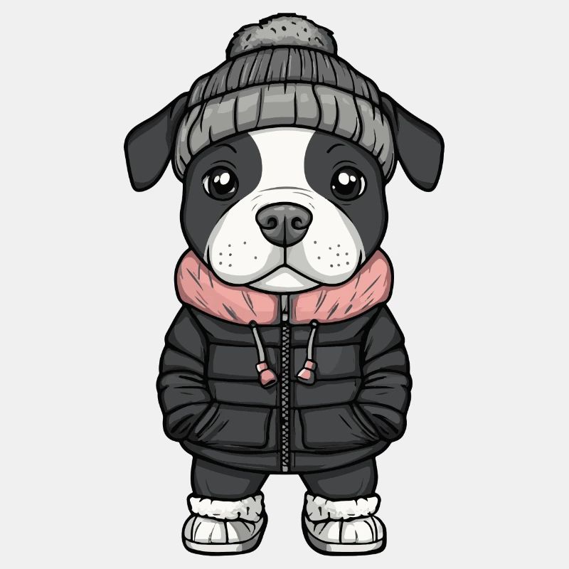Pit Terrier Hund Winter