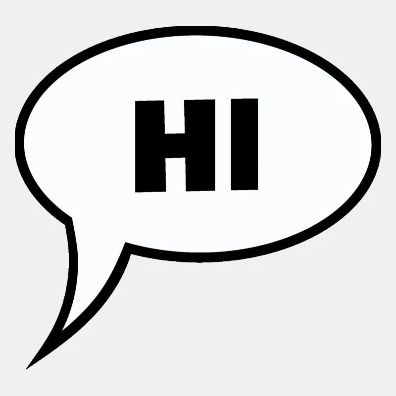 Hi Hello Servus Grüße in einer Sprechblase