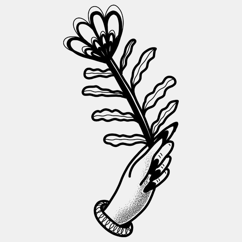 Handgezeichnete Hand mit Blumen