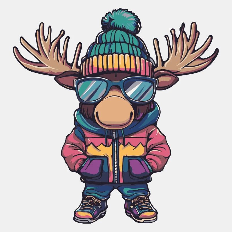 Elch Winter Comic