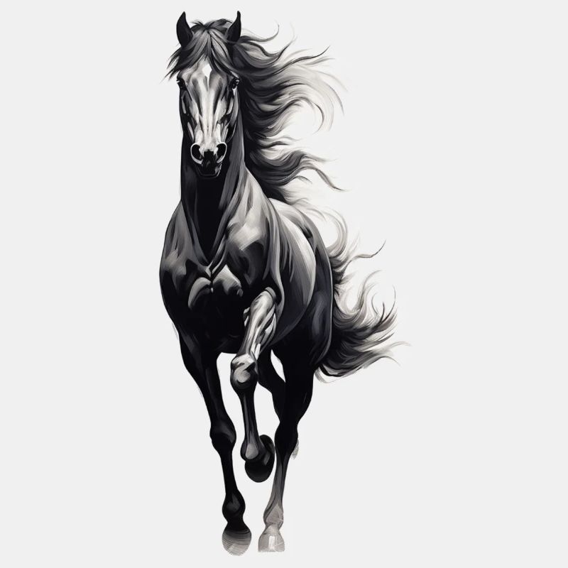 Laufendes schwarzes Pferd