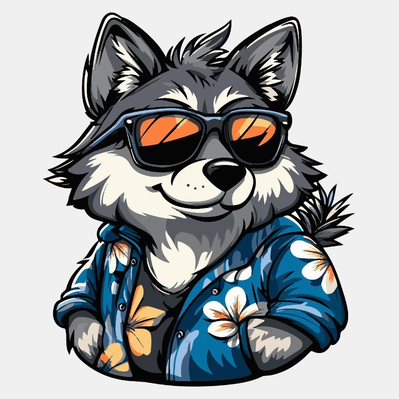 Wolf Comic Urlaub