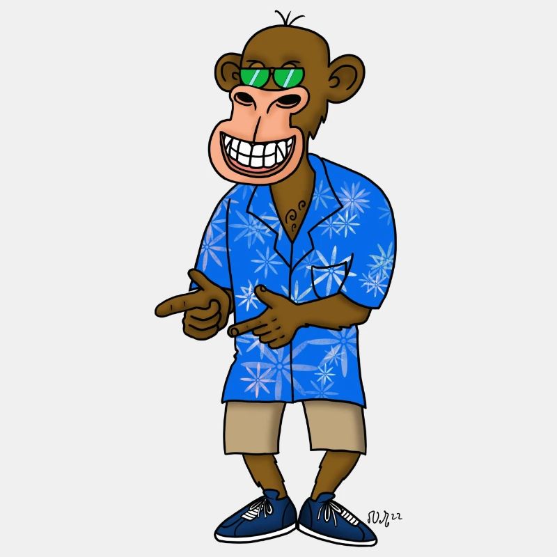 Crypto Monkey montre un pistolet à doigts (Crypto Ape)