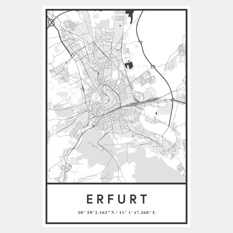 Erfurt Thuringia map city map city map map