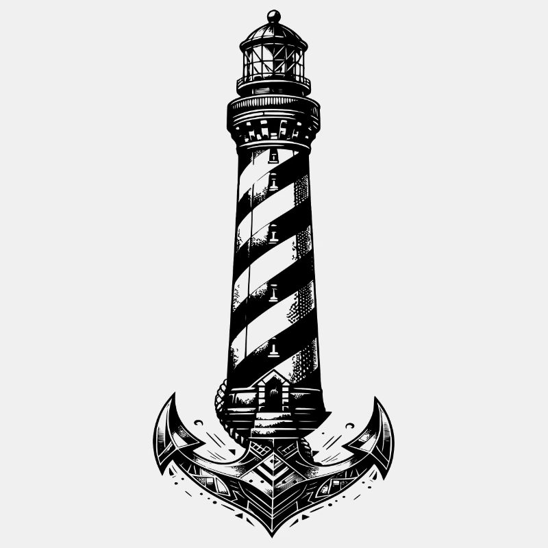 Conception d’ancre de phare côtier à rayures obliques