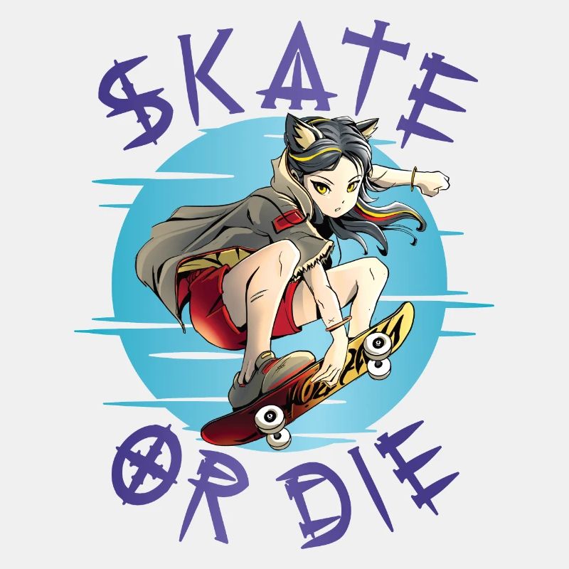Skate oder stirb Skateboarder Anime Mädchen