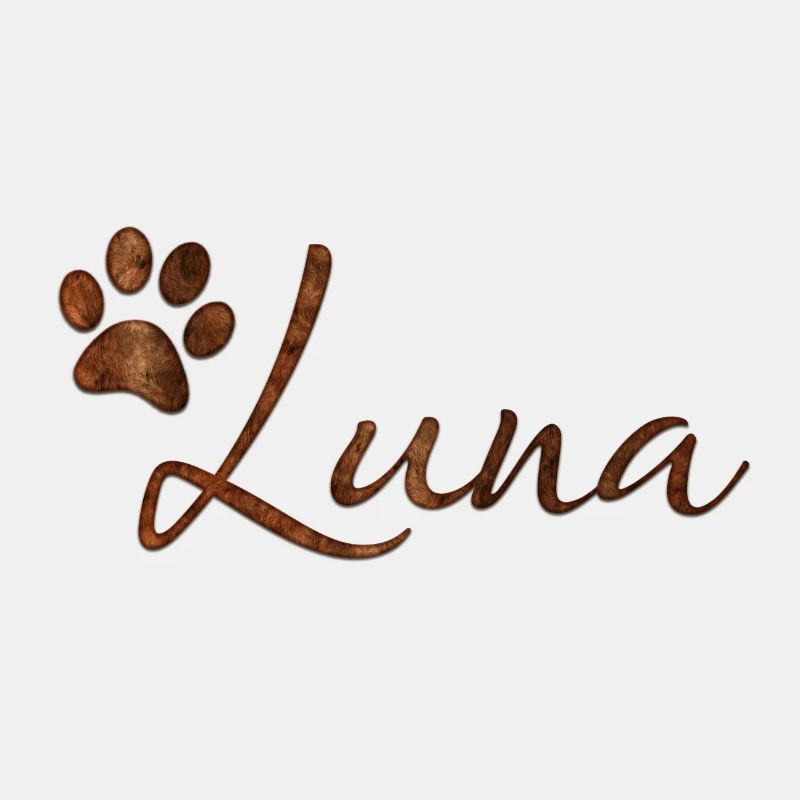 Conception de fourrure de chat de chien de nom de Luna avec la patte