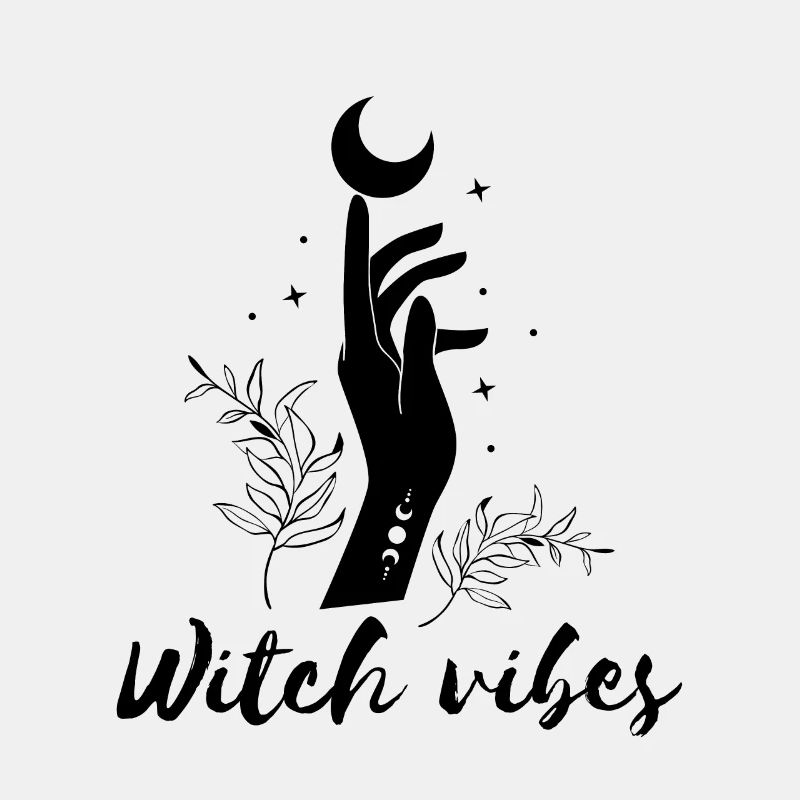 Witch vibes main de sorcière lune et étoiles