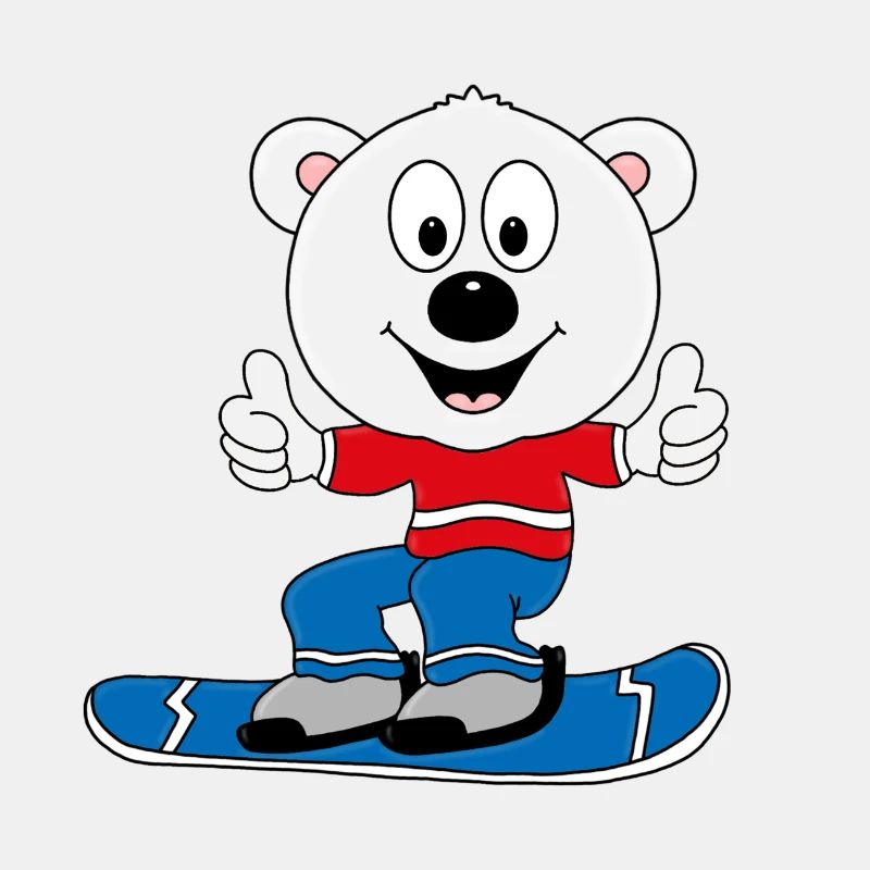 SNOWBOARD - EISBÄR - WINTERSPORT - TIER