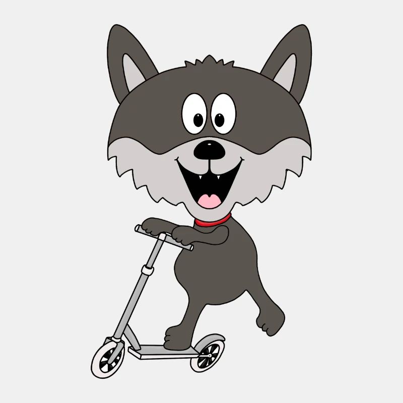 WOLF - ROLLER - TIER - TIERISCH - KIND - BABY