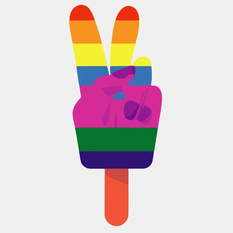Eis am Stiel Friedenszeichen Peace Regenbogen