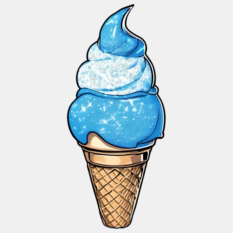 Eiswaffel Eis blau