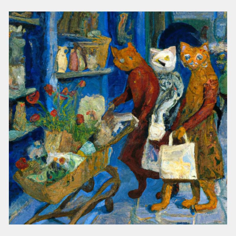 Chats dans le style Van Gogh 2