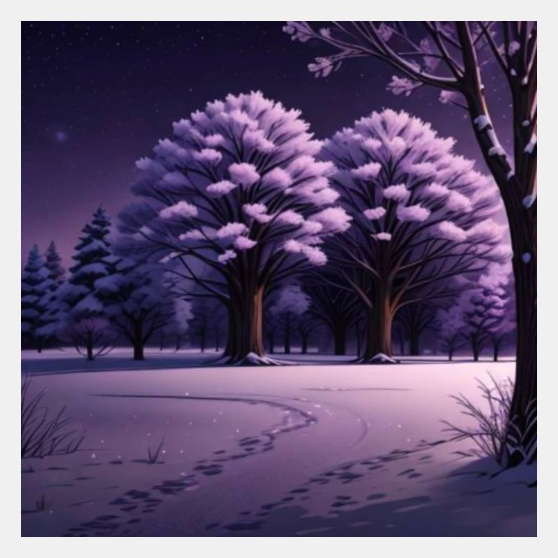 purple winter landscape