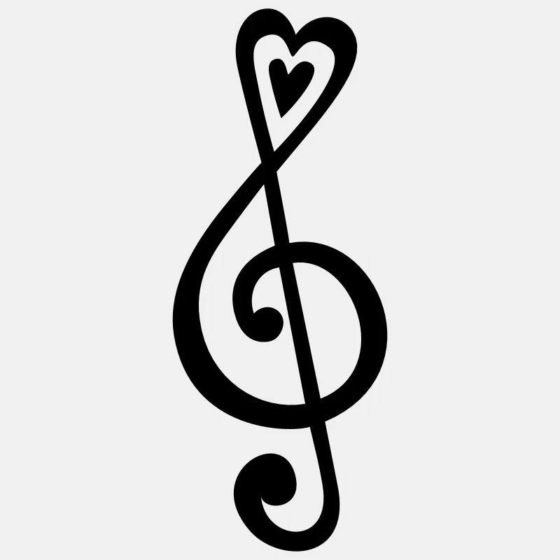 Musique, notes, coeur, classique, clef sol, bande