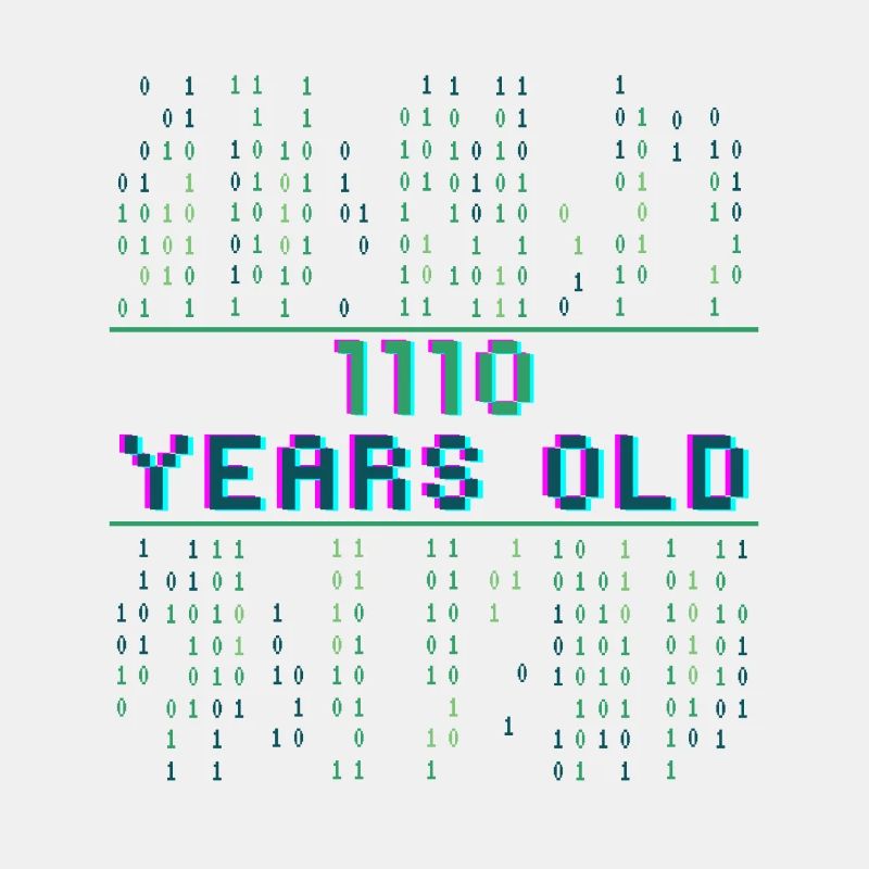 14e anniversaire 14 ans Informatique de code binaire