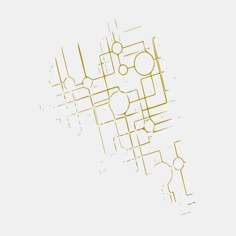 Netzwerk - Linie / gold