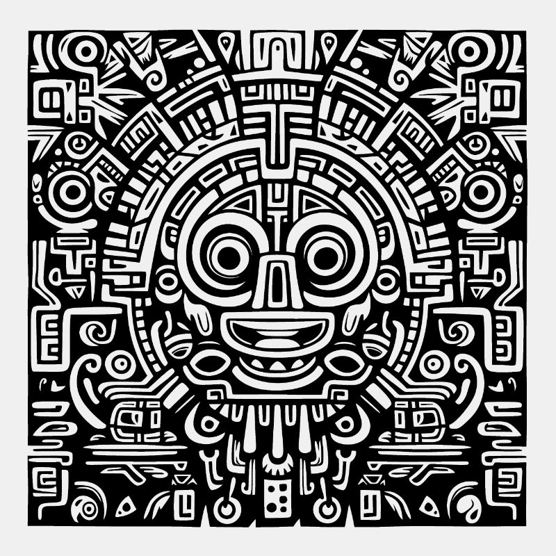 Inka, Azteken, Maya Muster, Artwork schwarz