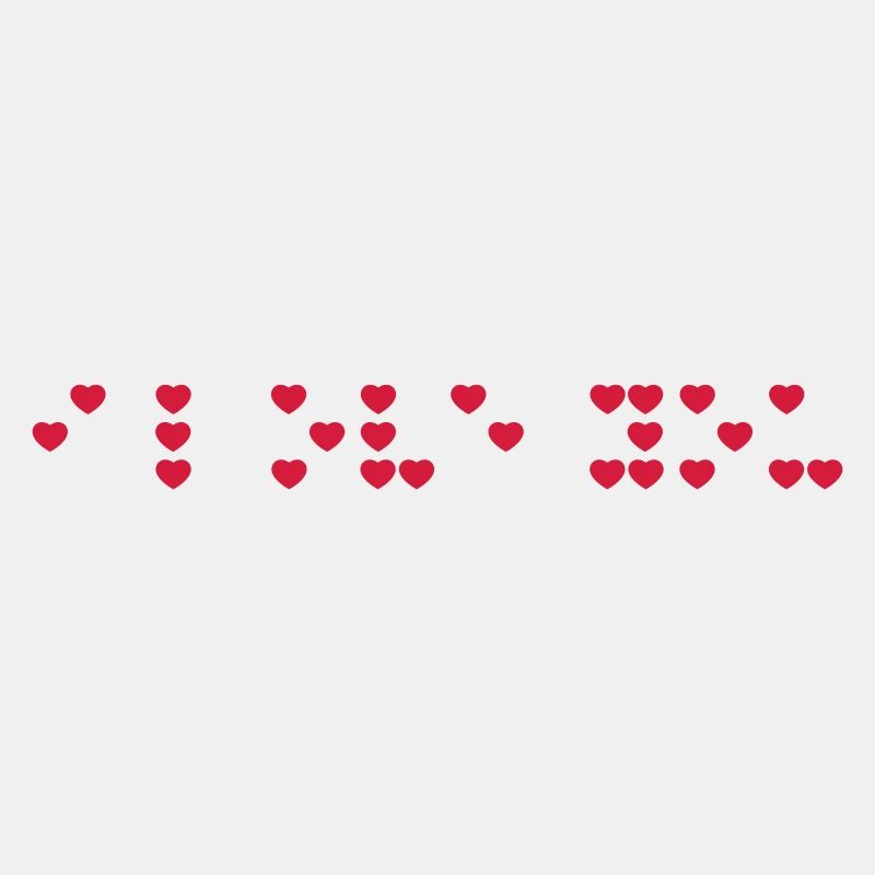 i love you in braille code, Braille script.