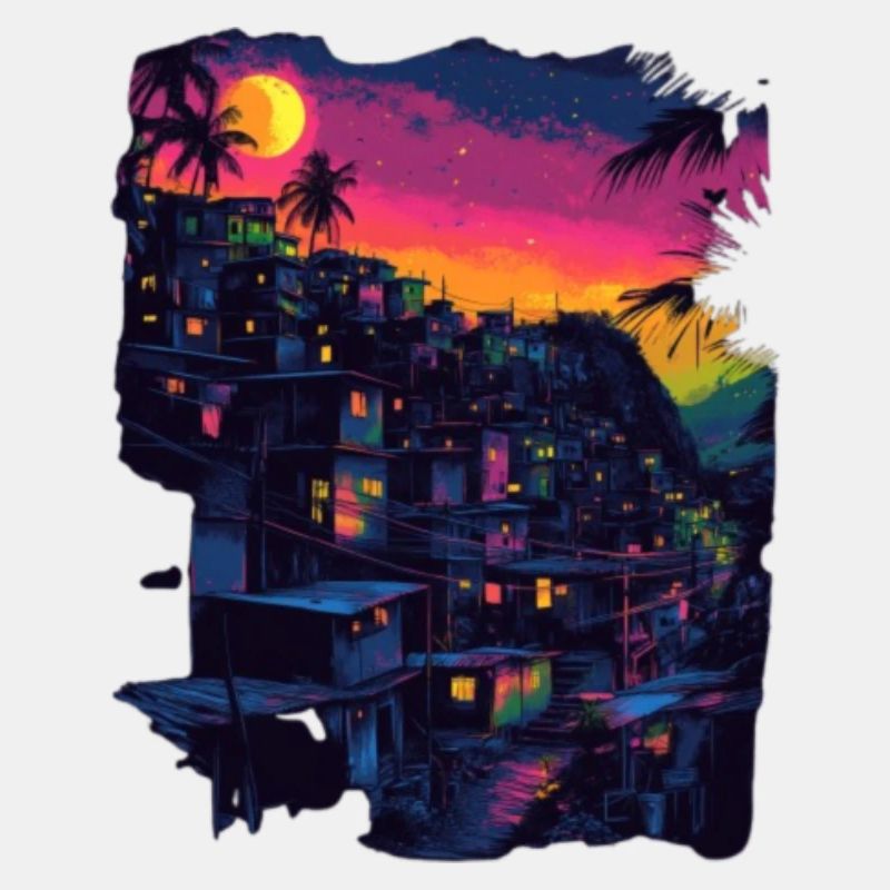 Favela bei Nacht