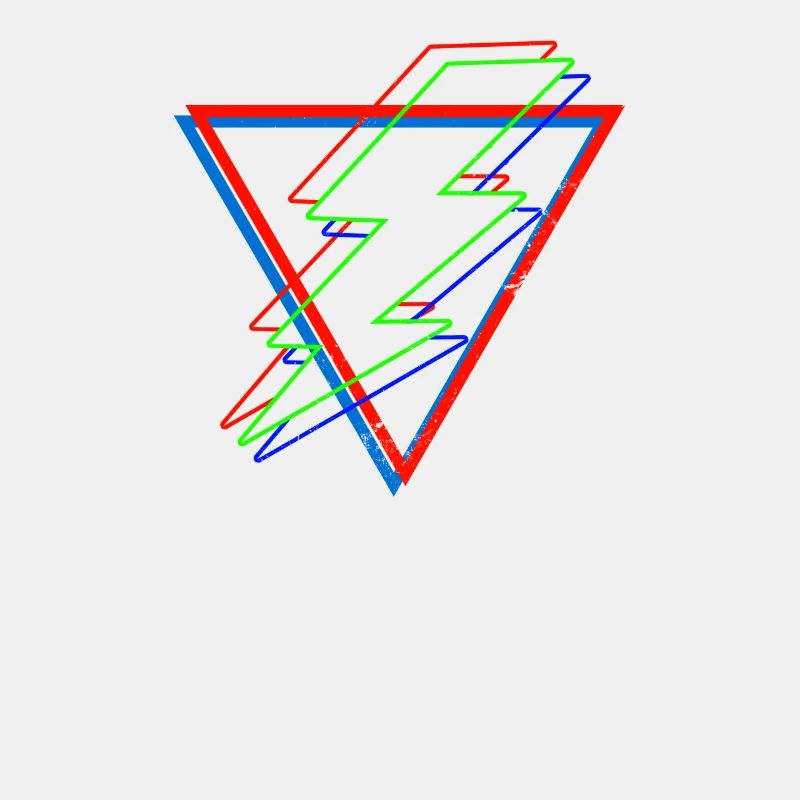 80s Synthwave Geometric Lightning Gift