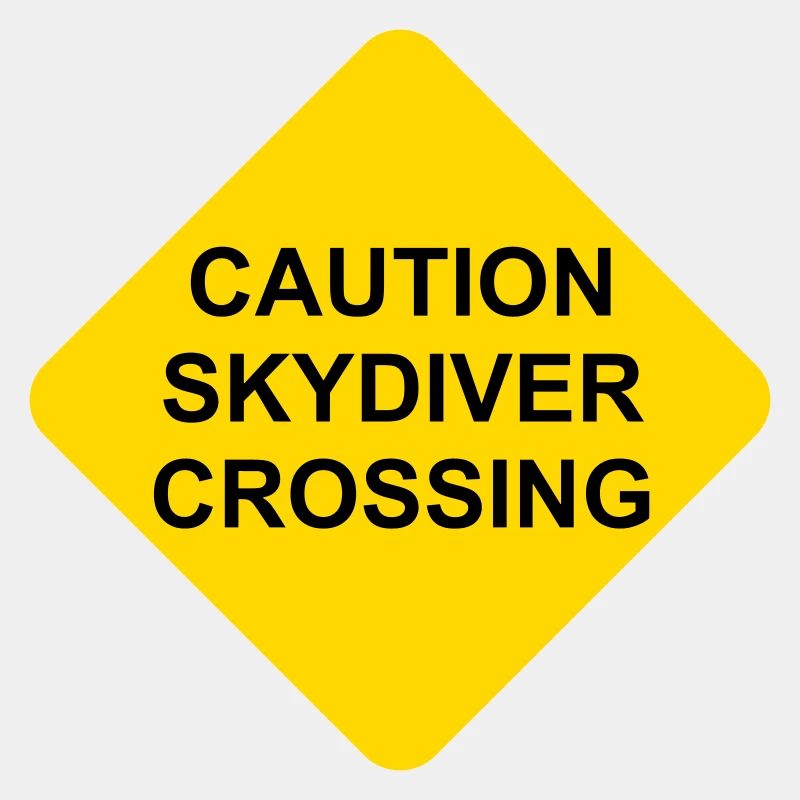 Shield Caution Skydiver Crossing