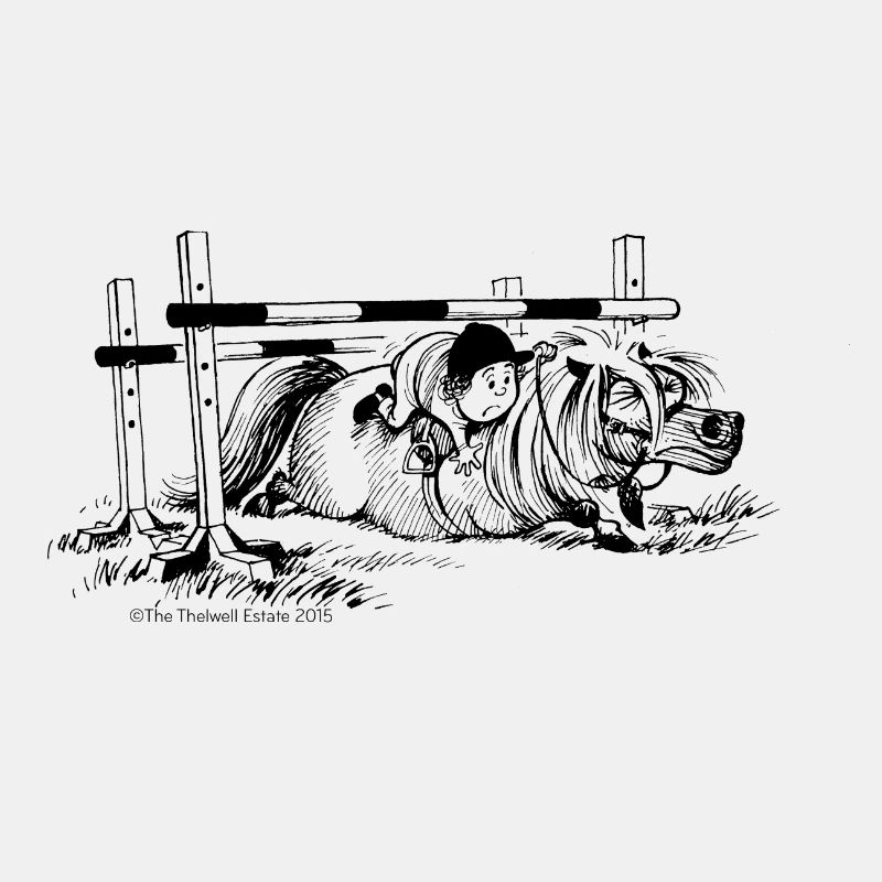 Thelwell Cartoon Pony Sturz