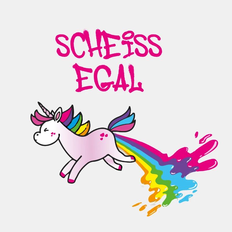 Scheiss egal ,Einhorn,kotzendes einhorn,regenbogen