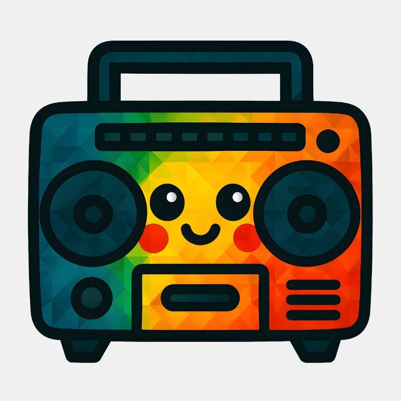 WPAP Polygon Kawaii Style Toy Cassette Deck