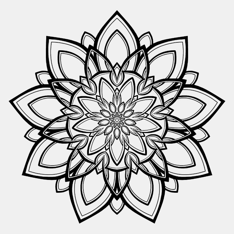 Mandala Lotus schwarz