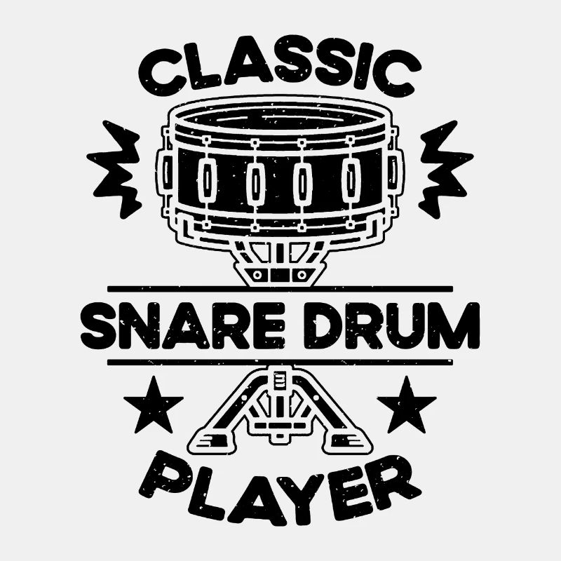 Classic Snare Drum Player Marching Band Drummer