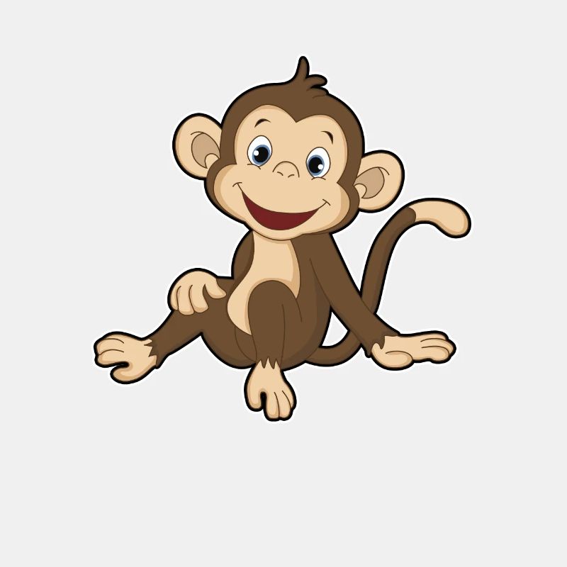Petit singe est assis