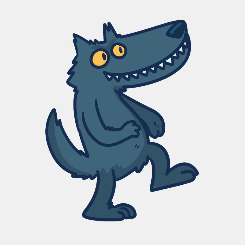Wolf Cartoon Comic Pack Prey Idée Cadeau Sauvage