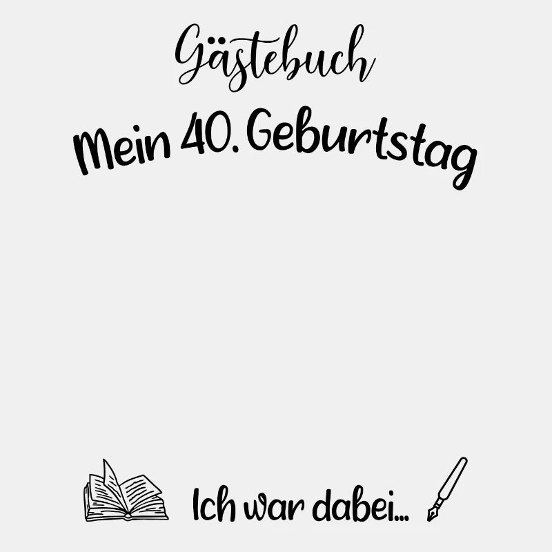 40. Geburtstag - Gästebuch - Geschenk