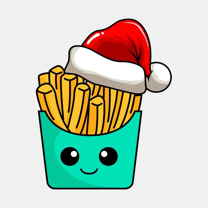Pommes Weihnachten Comic Xmas