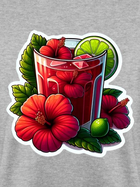 Hibiskustee mit roten Blüten