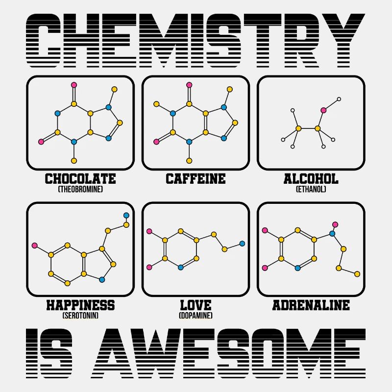Chemistry Caffeine Alcohol Love Molecule Gift