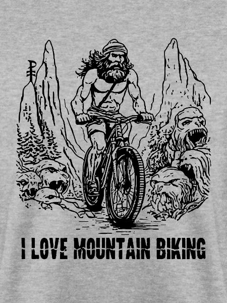 Steinzeit-Höhlenmensch: Ich liebe Mountainbiken