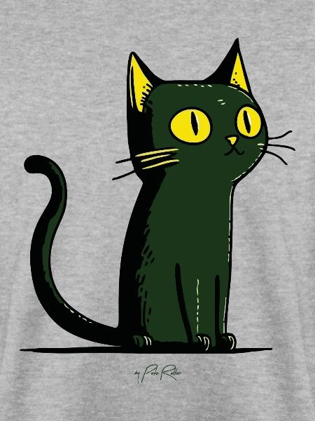 Grüne Cartoon-Katze