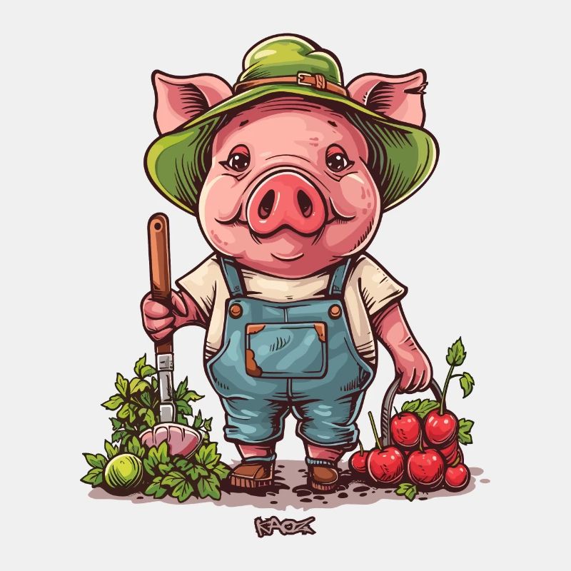 Gartenarbeit Garten Schwein Gärtner