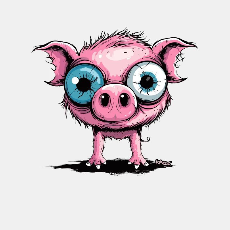 Großäugiges Ferkel-Schweinchen-Schwein
