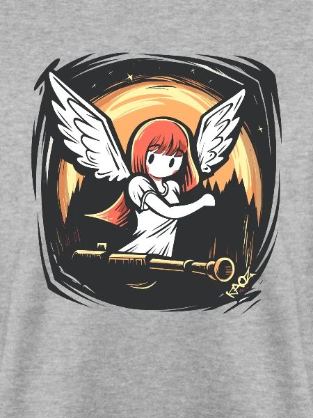 Knallige Anime-Engels-Mädchen mit Büchse