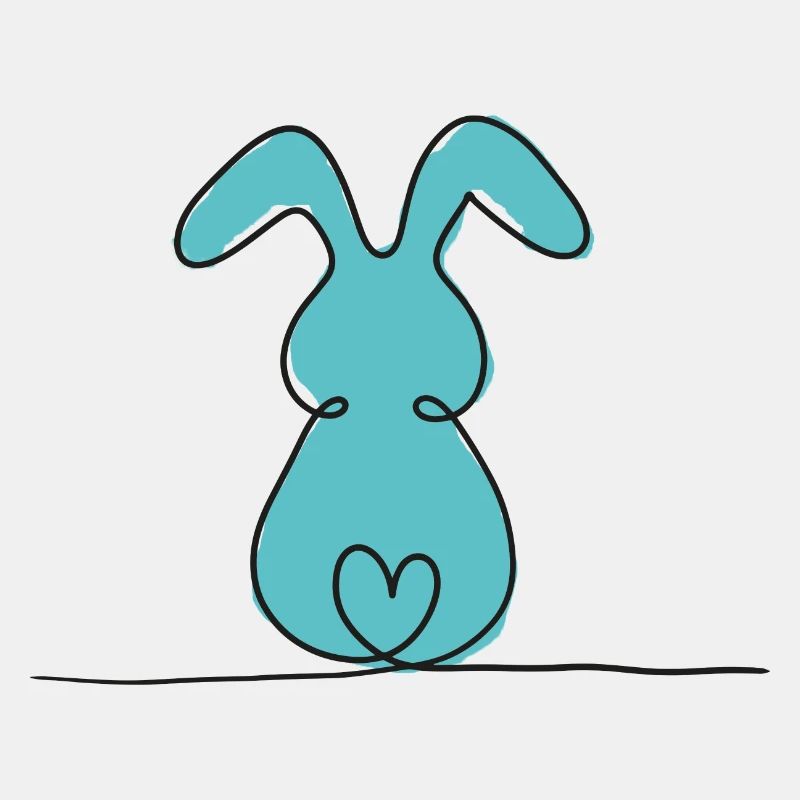 One-Line-Hase Farbig